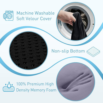 BlissTrends Seat Cushion with Velvet Cover, Thick Memory Foam Cushions for Office Chair, Car Seat, Airplane, Relieving Pressure Tailbone Sciatica Back Pain for Long Sitting, Car Drivers 4.7in Black