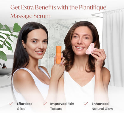 PLANTIFIQUE Stainless Steel Gua Sha and Ice Roller for Face & Body - Cooling Facial Tool Set to Reduce Puffiness, Improve Lymphatic Drainage & Soothe Skin