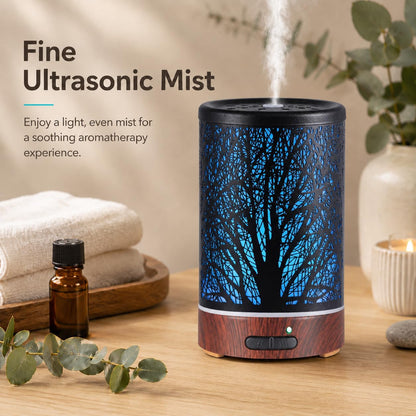 Essential Oil Diffuser, Ultrasonic Diffuser for Essential Oil, Cool Mist Humidifier Aromatherapy Diffuser with 7 Color Lighting Changing Modes, Waterless Auto Shut-Off for Home（Flower Fairy）