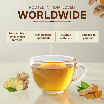 Turmeric Ginger Herbal Tea 200gm/7oz, Natural Herbal Infusion, 100 Tea Bags