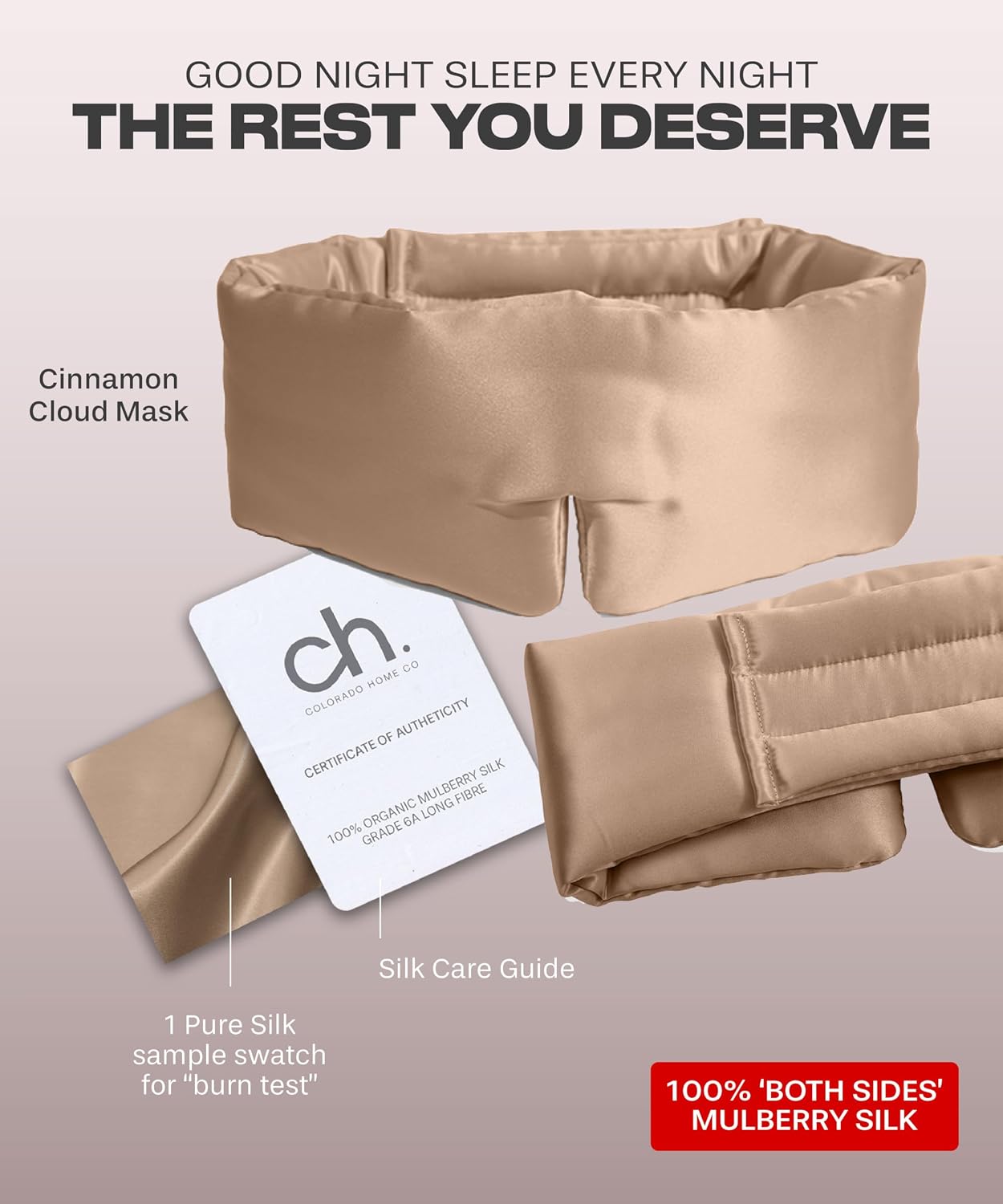 SUNDAYSILKS™ | Adjustable Silk Sleep Mask for Side Sleeper | Cloud-Like Comfort, Weighted for Deep Sleep | Soft Sleep Face Mask for Women & Men, Full Blackout, Cooling Silk Eye Mask for Sleeping