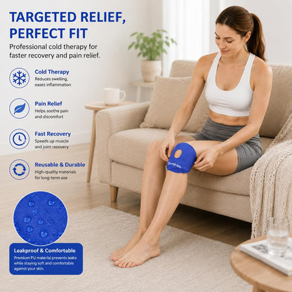 WORLD-BIO 2 Pcs Knee Ice Pack Wrap, Reusable Ice Pack for Knee Pain Relief