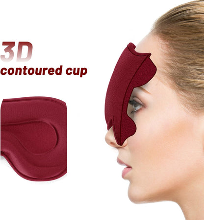 Sleep Eye Mask for Men Women, Lash Extensions 3D Sleeping Mask, Travel Blackout Night Blindfold Eye Shade Cover with Adjustable Strap (Black)