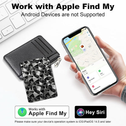 Wallet Tracker Card, Rechargeable, Works with Apple Find My