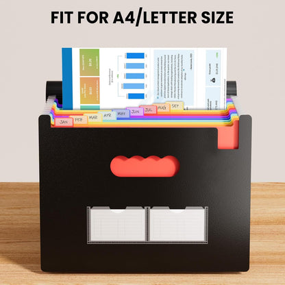 Sooez Accordion File Organizer, 13 Pocket Expanding File Folders, Letter/A4