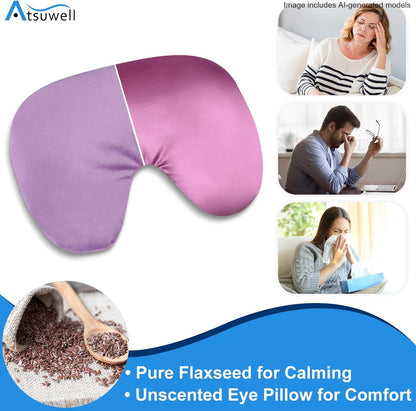 Atsuwell Sinus Mask Microwavable, Heated Eye Masks for Dry Eyes, Pink