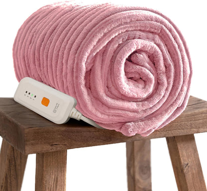 GOTCOZY Heated Throw Blanket, 50''X60'' - Soft Silky Plush Electric Blanket with 4 Heating Levels & 3 Hour Auto Off, ETL Certified, Machine Washable (Grey)