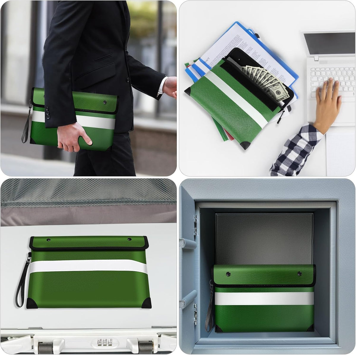 Vailoin 6200°F Fireproof Document Bag, 8 Layers of Heat Insulated Materials