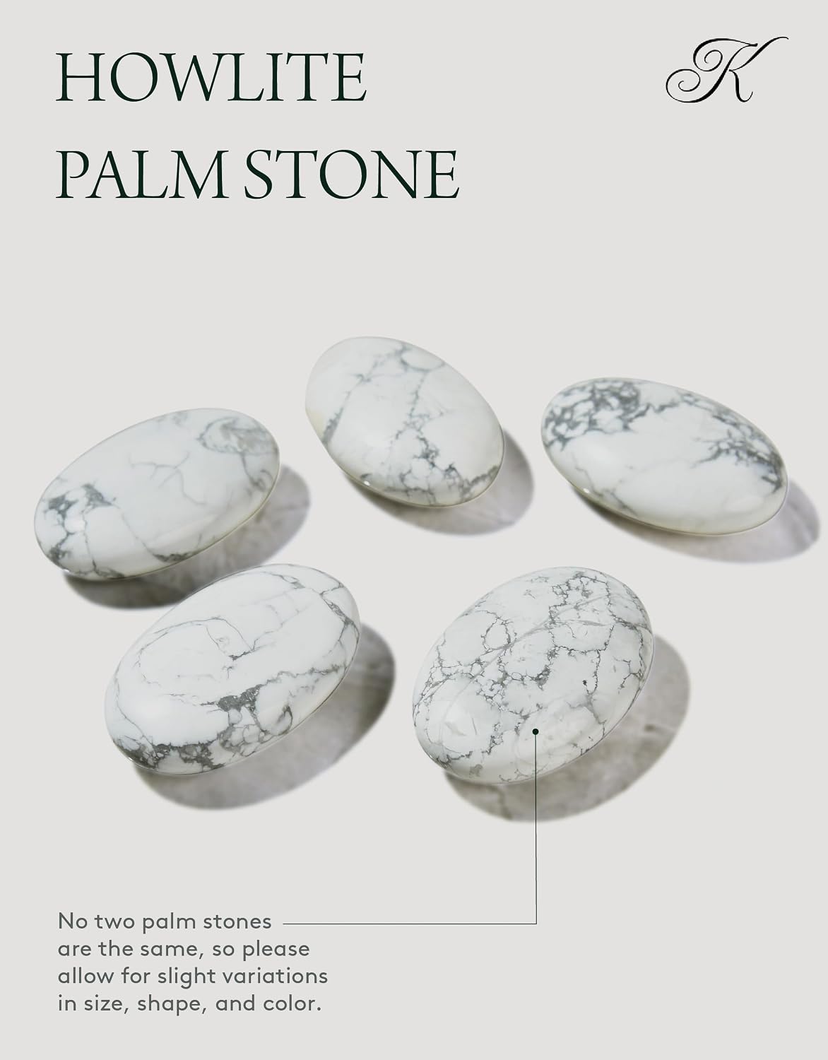 KALIFANO Palm Stone with Healing & Calming Effects - AAA+ Grade High Energy Worry Stone with Information Card - Reiki Crystal Used for Courage (Family Owned and Operated)