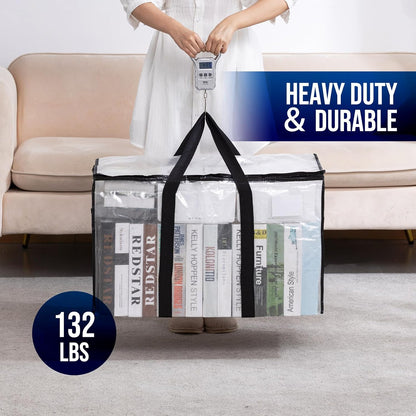TAILI Blue Extra Large Moving Bags,Storage Bags with Visible Window