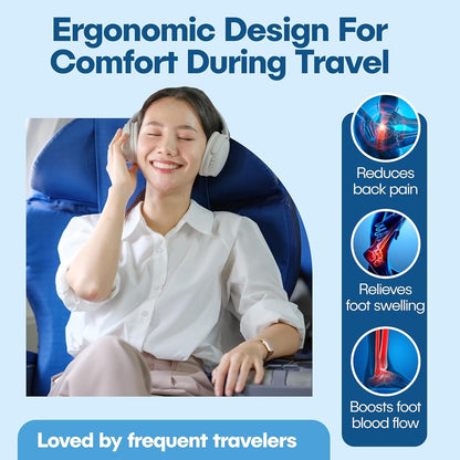 1 Pack Airplane Foot Hammock, No-Collapse Foot Hammock for Plane Travel, Thickened Bamboo Airplane Foot Rest, Adjustable Footrest for Office, Long Flight