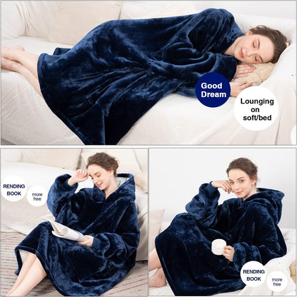 Aemicion Strawberry Blanket Hoodie,Oversized Sherpa Wearable Hooded Blanket,Warm Cozy Sweatshirt Gifts for Women Girls Adult