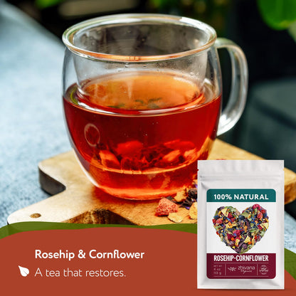 Loose Leaf Herbal Tea with Raspberry, Rosehip & Hibiscus 4oz.– No Caffeine