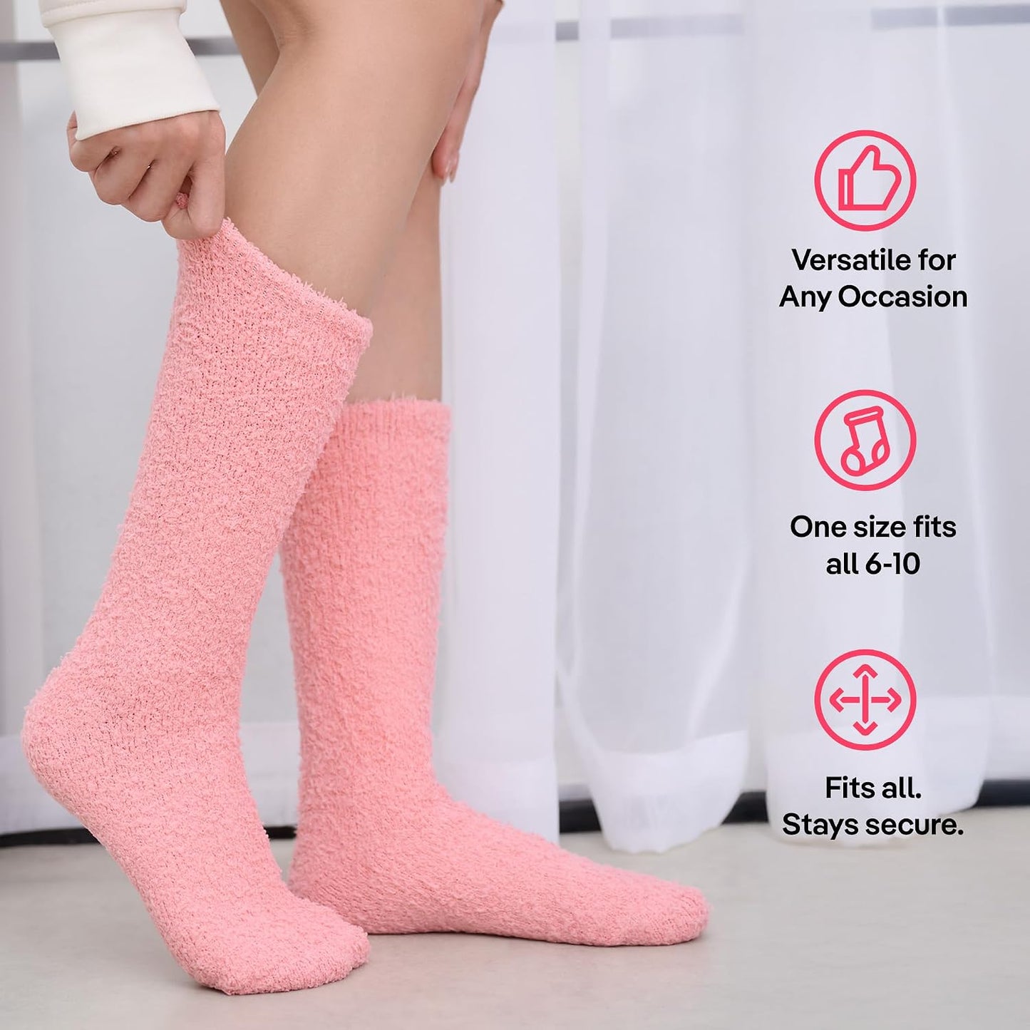 COOLMATE Fuzzy Socks for Women Gift Box – Cozy Soft Cloud Socks for Spa Home, Mother’s Day Gifts for Mom Grandma