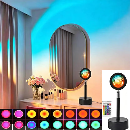 Sunset Lamp Projector Multicolor Changing LED Projection Lamps 16color