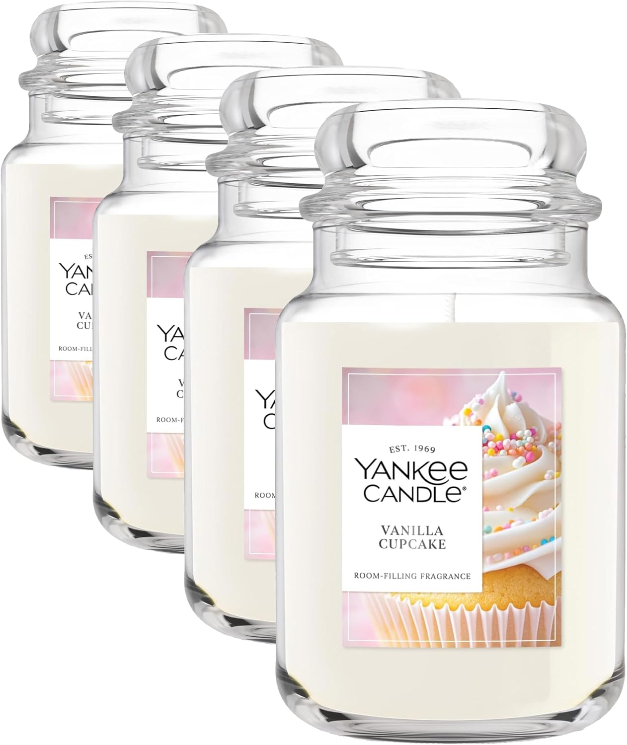 Yankee Candle Vanilla Cupcake, Scented Candle, 22oz Large Jar with up to 150 Hour Burn Time, Giftable, Birthdays