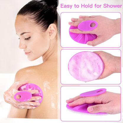 INNERNEED Soft Silicone Body Cleansing Brush Shower Scrubber, Gentle Exfoliating and Massage for All Kinds of Skin (Dark Green)