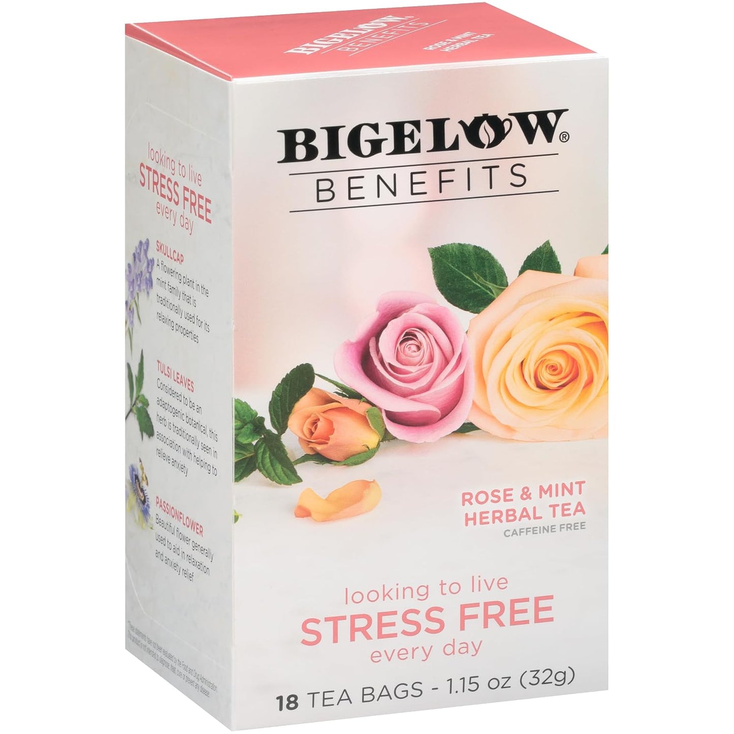Bigelow Benefits Sleep Chamomile Lavender Herbal Tea, Caffeine Free, 18 Count (Pack of 6), 108 Total Tea Bags