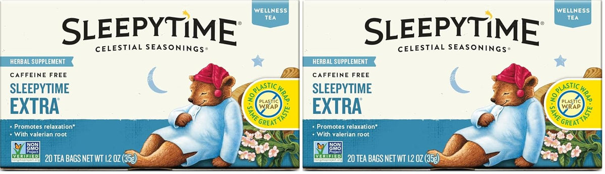 Celestial Seasonings Sleepytime Extra Herbal Tea, 20 Tea Bags Box (Pack of 2)