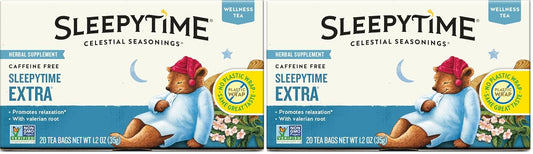 Celestial Seasonings Sleepytime Extra Herbal Tea, 20 Tea Bags Box (Pack of 2)
