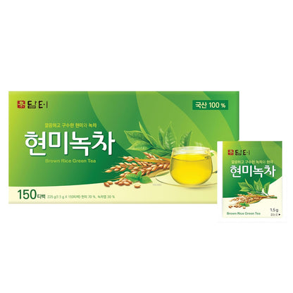 Damtuh Korean Brown Rice Green Tea Bags, Genmaicha, 150 Count