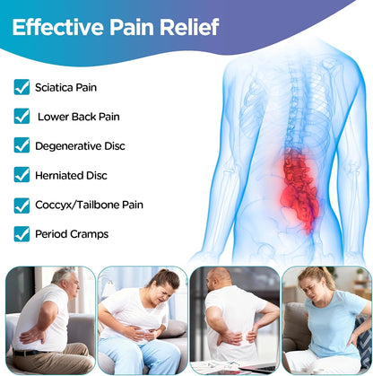 Comfytemp Ice Pack for Back Pain Relief, 2 Pcs, Sciatica Ease Brace, Reusable Gel Lower Back Ice Wrap for Injuries, Hot Cold Compress for Lower Lumbar, Waist, Men Women After Surgery (Blue)
