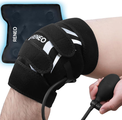 RENEO Compression Knee Ice Pack Wrap with Air Pump