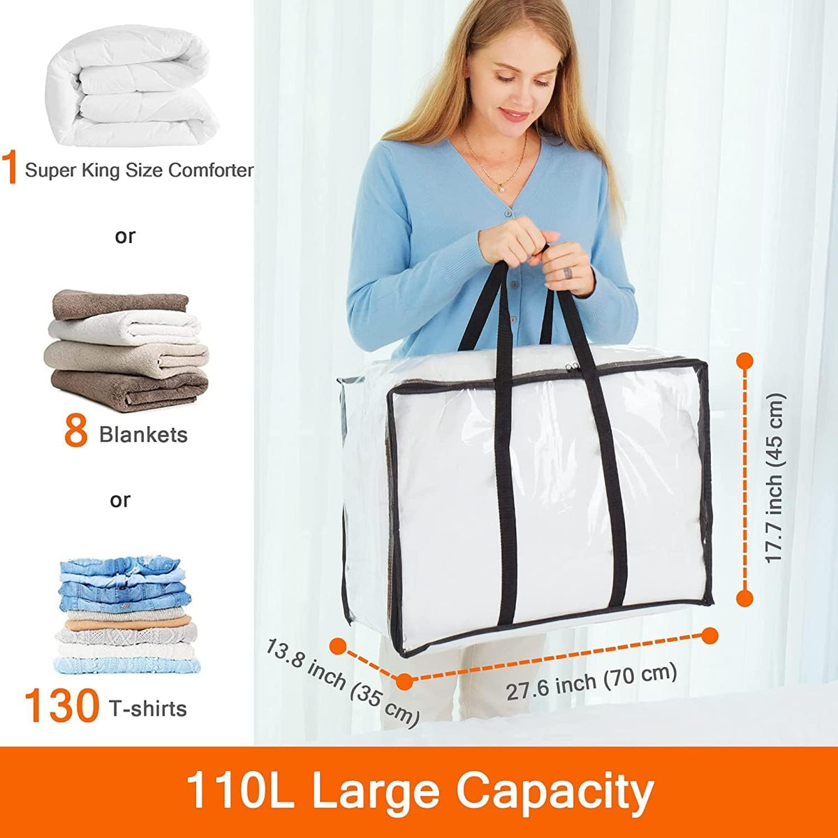 Vieshful Clear Storage Bags for Clothes Blanket Comforter & Bedding