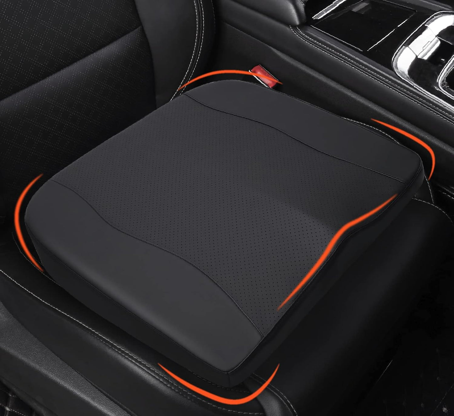 Lofty Aim Car Seat Cushion, Comfort Memory Foam Car Cushions for Driving - Sciatica & Lower Back Pain Relief, Driver Seat Pillow for Auto, Office Chair, Wheelchair - Black