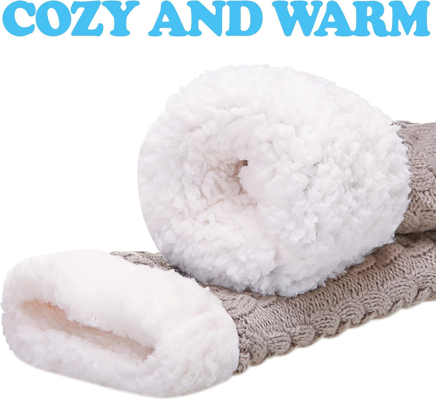 SDBING Women's Winter Super Soft Warm Cozy Fleece Lined Fuzzy Slipper Socks with Grippers