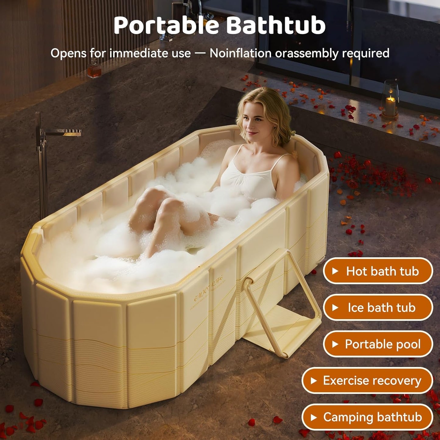 Expandable Bathtub Tray, Foldable Bath Tray for Tub, Acrylic Bath Table Trays Storage Rack, Bath Tub Tray for Bathtub & Bathroom Accessories (Transparent Bathtub Tray, 22"L x 7.8"W x 1.7"H)