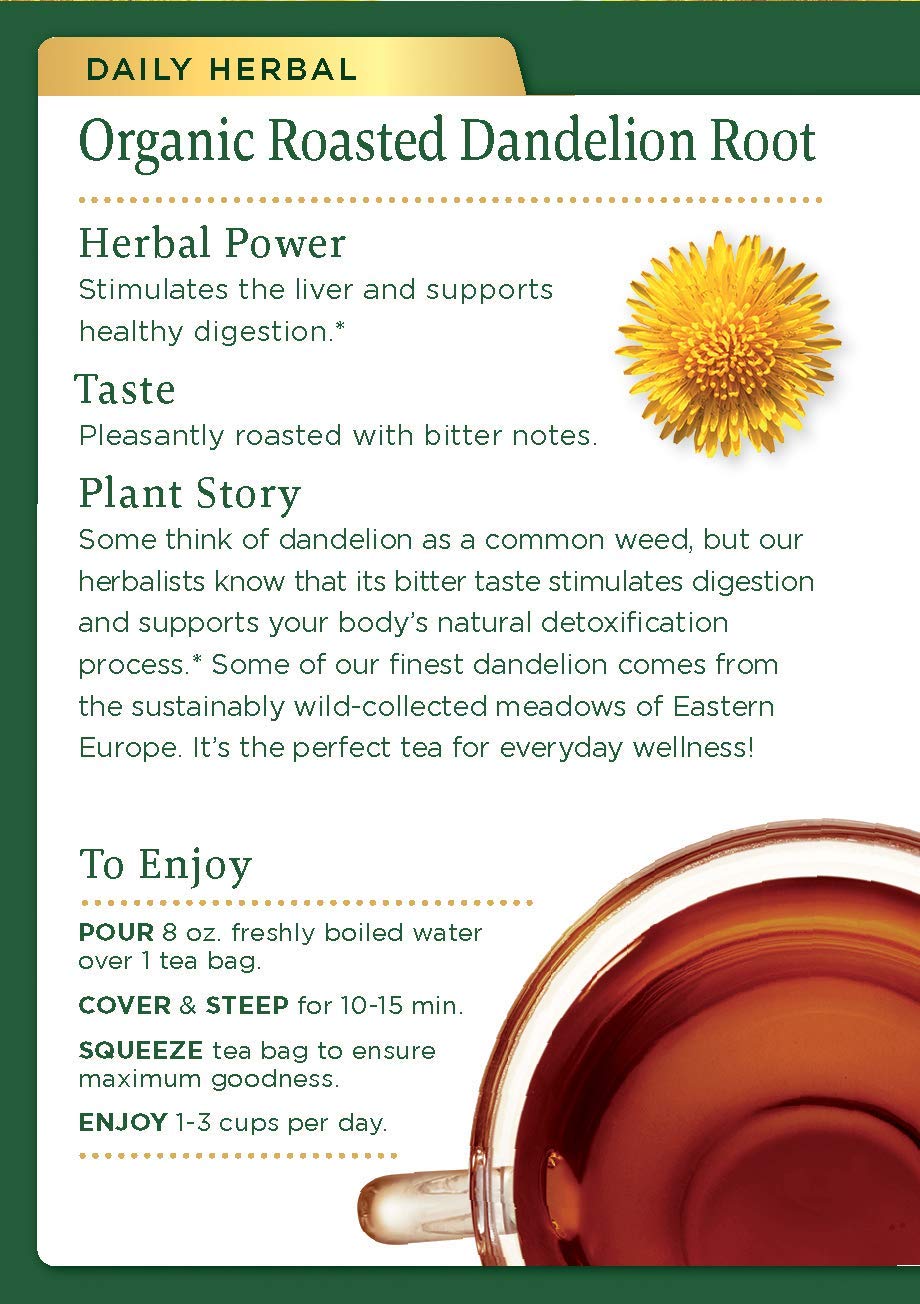 Traditional Medicinals Roasted Dandelion Root Herbal Tea, 16 ct