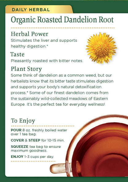 Traditional Medicinals Roasted Dandelion Root Herbal Tea, 16 ct