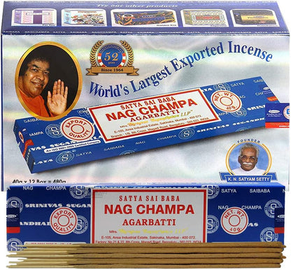 TRUMIRI Incense Stick Holder Bundle with Satya Sai Baba Nagchampa 250g Bulk Incense Sticks Nag Champa Agarbatti - Pack of 1 (Approx 250 Insence-Sticks)