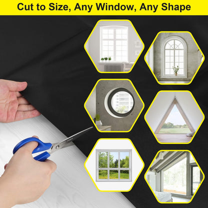 FADOTY 100% Blackout Curtains, 57"x 118" Portable Black Out Window Cover