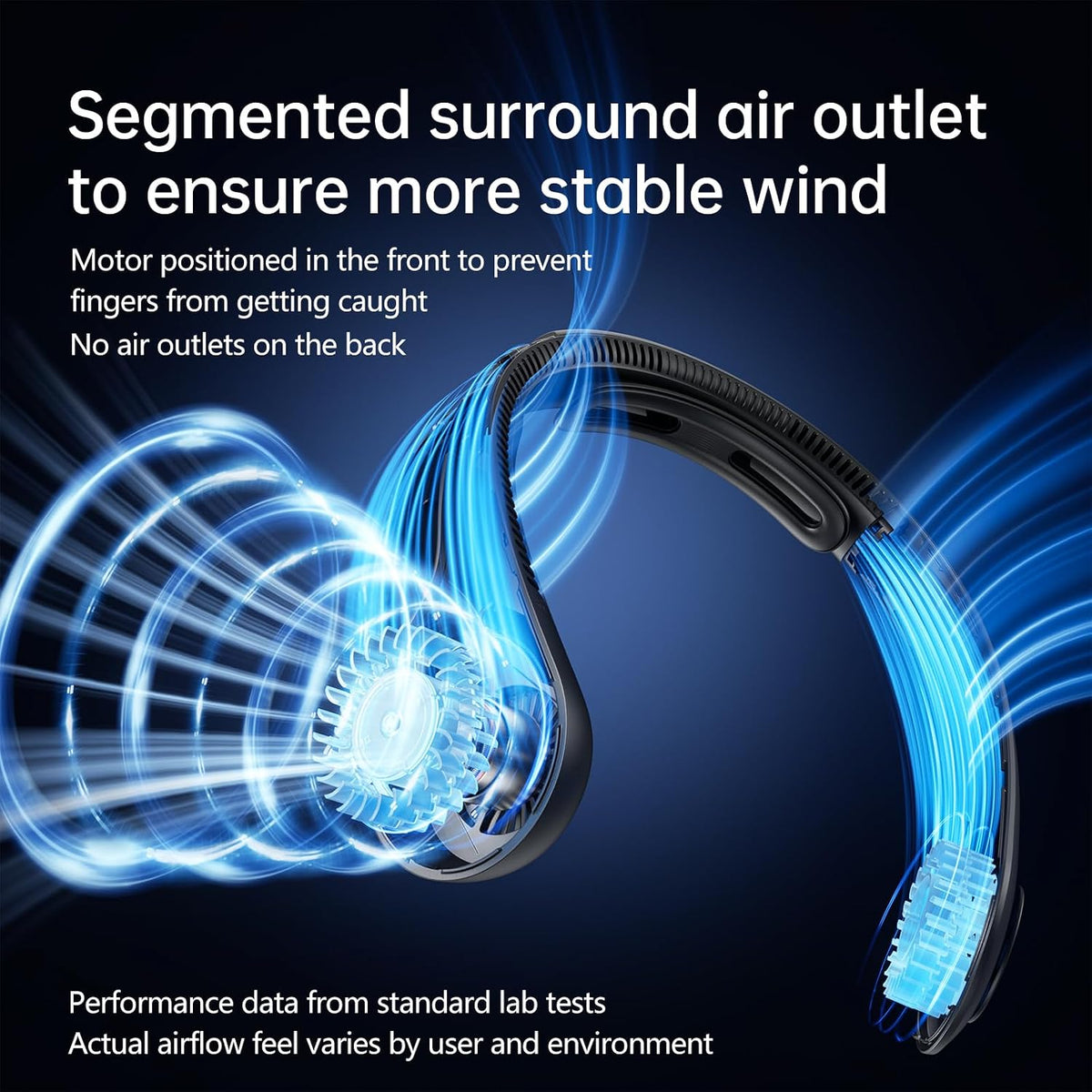 JISULIFE Portable Neck Fan Upgraded: Neckbrace Hands-Free, 5-Speed 5000 mAh
