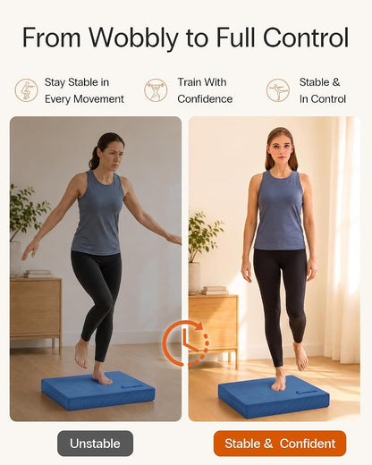 StrongTek Extra Wide Foam Balance Pad for Physical Therapy, 19" X 15.8" X 2.4", High-Density TPE Foam Pad for Exercise, Enhanced Stability, Core Strength, Non-Slip & Water-Resistant, for Fitness, Yoga