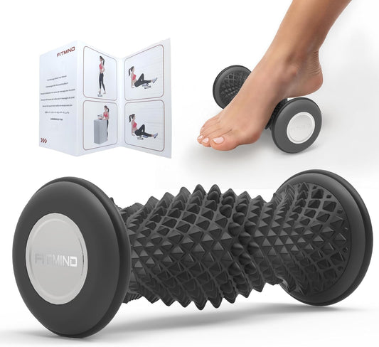 Foot Roller Massager for Plantar Fasciitis Relief, Portable Silent Deep Tissue Massager Tool for Arch and Heel Pain-Black