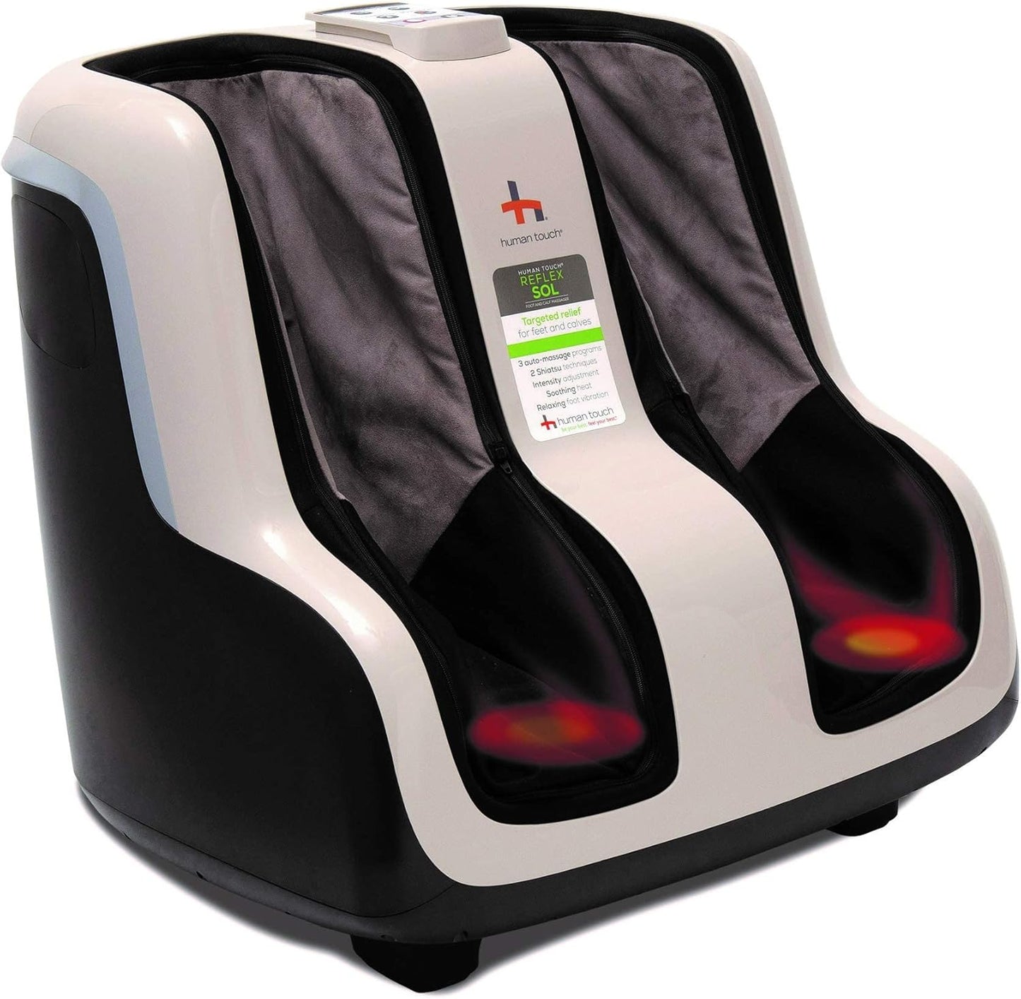 Human Touch Reflex5s Foot and Calf Massager - HSA Approved for Stress & Plantar Fasciitis Relief + Kneading & Compression for Circulation Support - 1 Year Warranty - Fits Women & Men Size 12