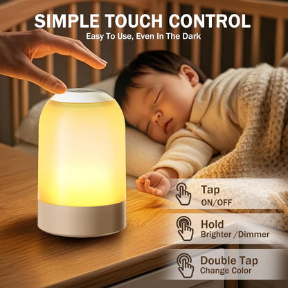 G Keni Nursery Night Light for Baby, Portable LED Touch Night Lamp for Kids and Adult, Breastfeeding, Sleep Aid, USB Rechargeable Nursing Lamp, Bedside Dimmable Warm Night Light, Soft Eye Caring