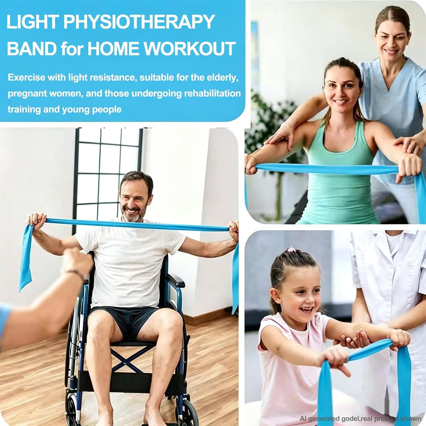 Resistance Bands for Home Workout,Long Exercise Band for Physical Therapy | Non-Latex 59inch Elastic Fitness Bands for Yoga,Pilates,Gym,Travel, Home Exercise Equipment for Women,Men,Pregnant,Seniors