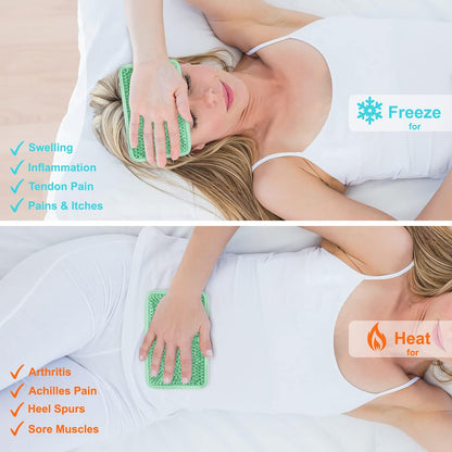 Gel Beads Ice Pack Ice Bag with Strap-1 Pack Reusable Hot & Cold Pack Compress for Knee, Shoulder, Foot, Back, Ankle, Neck, Hip, Elbow, Wisdom Tooth-7.76''x4.93''(Blue)