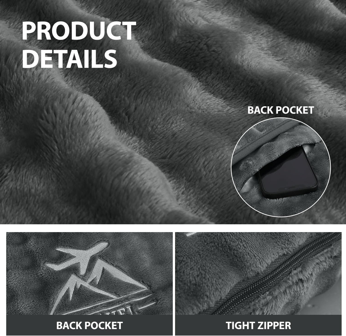 Travel Blanket and Pillow-2-in-1, Ultra-Soft&Compact, Airplane Blanket with Hand Luggage Belt and Backpack Clip,Travelers Accessories Gifts, 61x43 Inches(Pink