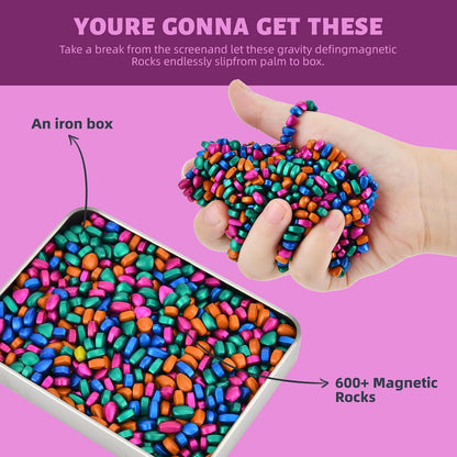 LCVUUK Magnetic Putty Rocks, Blue More Than 600 Weak Magnetic Smooth Ferrite Pebbles, Desk Toys and Time-Killer for Adults