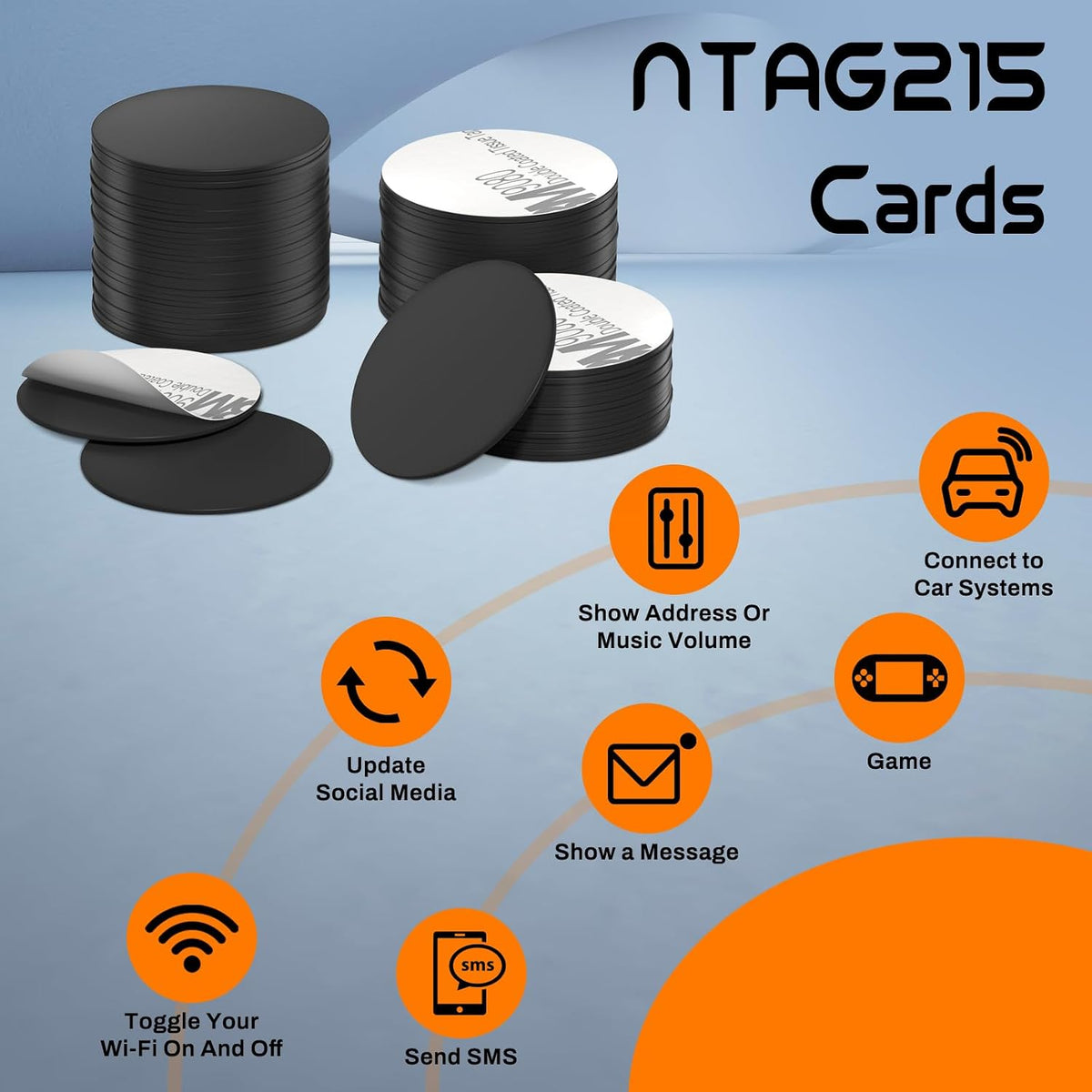 NFC Tags Ntag215 Cards 25mm Round Rewritable NFC Coin Cards