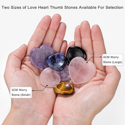 6PCS Thumb Worry Stone for Anxiety Healing Crystals Sets, Hand Carved Crystals and Healing Stones, Meditation Crystal Reiki Natural Relax Palm Stone for Anxiety Therapy Relief