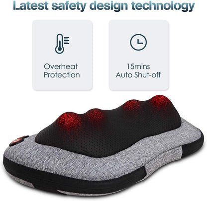 VIKTOR JURGEN Shiatsu Back Massager with Heat – Deep Tissue Massage for Neck, Shoulder, Back Pain Relief, Electric Kneading 3D Massage Pillow, Christmas for Men Women Dad Wife Mom Gifts (NOT Cordless)