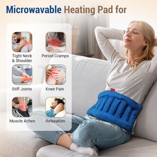 Comfytemp Large Microwave Heating Pad for Sciatica, Back Pain Relief, Period Cramps, FSA Eligible HSA, Fathers Day Dad Men Gift,12"x22" 3.6LB Moist Microwavable Heating Pads, Warm Compress Women Gift