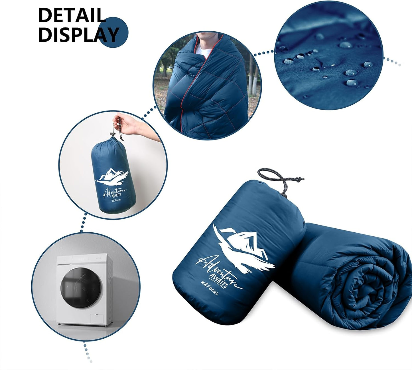 Mini Camping Blanket Lightweight Puffy Camp Blanket