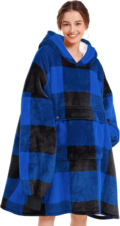 Narecte Cozy Oversized Blanket Hoodie Wearable Blanket Adults Soft Hooded Blanket Hoodie Birthday Gifts for Women Christmas - Colors B
